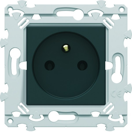 Prise 2P+T SansVis anthracite - HAGER WE100A 