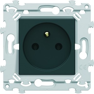 Prise 2P+T SansVis anthracite - HAGER WE100A 