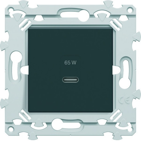 Chargeur USB-C 65W anthracite - HAGER WE115A 