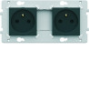 Prise double 2P+T anthracite - HAGER WE122A 