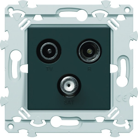 TV+FM+SAT directe anthracite - HAGER WE256A 