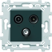 TV+FM+SAT directe anthracite - HAGER WE256A 