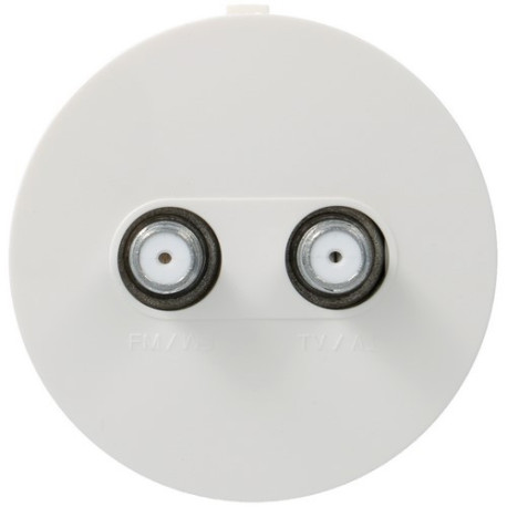 ateha Prise TV double type F  associable pour réseaux câblés - HAGER WJA258B 