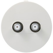 ateha Prise TV double type F  associable pour réseaux câblés - HAGER WJA258B 