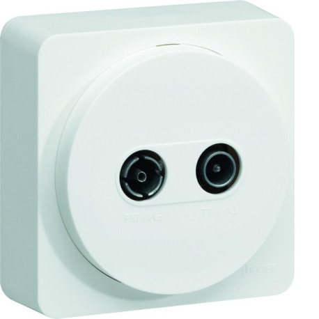 ateha Prise TV + FM directe complet - HAGER WJC253B 