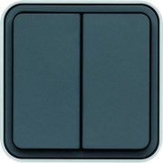 cubyko leaf double va-et-vient saillie gris IP55 - HAGER WNC040EC 