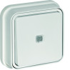 cubyko Poussoir 1F à voyant témoin encastré à griffes blanc IP55 - HAGER WNE023BG 