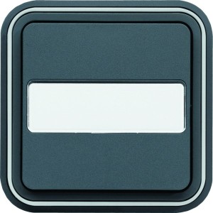 cubyko Poussoir porte-étiquette 1F encastré à griffes gris IP55 - HAGER WNE025G 