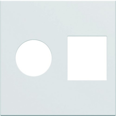 Enjoliveur prise TV+RJ45 gallery 2 modules pure - HAGER WXD240B 