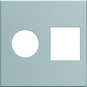 Enjoliveur prise TV+RJ45 gallery 2 modules titane - HAGER WXD240T 