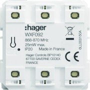 Emetteur radio mural, gallery, quicklink, plat, pile plate, 2 postes - HAGER WXF092 