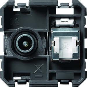 TV+RJ prise gallery 2 modules - HAGER WXF240 