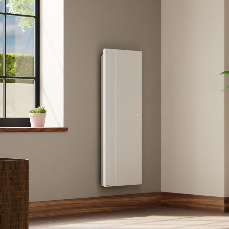 Radiateur electrique 1000W inertie fonte CHAMANE Nativ Vertical connecte Blanc - INTUIS M198213