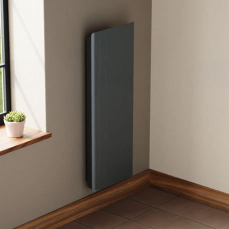 Radiateur électrique 1500W inertie fonte CHAMANE Nativ Vertical connecté Gris Anthracite - INTUIS M198225