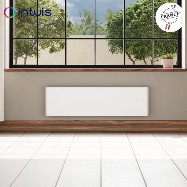 Radiateur electrique 750W inertie fonte CHAMANE Nativ Plinthe connecte blanc - INTUIS M198112