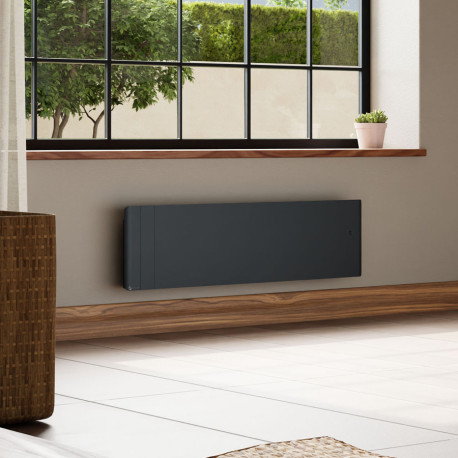 Radiateur électrique 1500W inertie fonte CHAMANE Nativ Plinthe connecté Gris Anthracite - INTUIS M198425