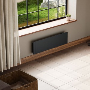 Radiateur électrique 750W inertie fonte CHAMANE Nativ Plinthe connecté Gris anthracite - INTUIS M198422