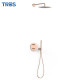 Kit robinet thermostatique encastré Therm-box à 2 voies pour douche Or Rose 24K - TRES 26225004OP