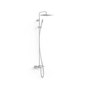 Ensemble de robinet thermostatique mural à 3 voies pour baignoire et douche Chrome - TRES 19031215 