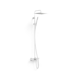 Ensemble de robinet thermostatique mural à 3 voies pour baignoire et douche Blanc mat - TRES 19031215BM 