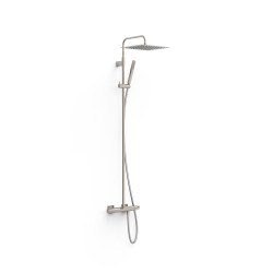 Ensemble de robinet thermostatique mural à 3 voies pour baignoire et douche Acier - TRES 19031215AC 