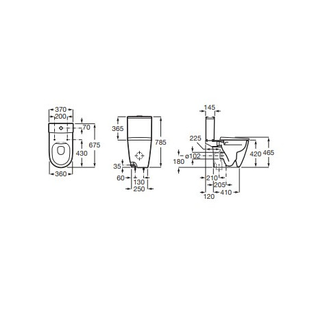 Réservoir WC Ona Blanc Brillant Alimentation Par Dessous - Roca A341681000