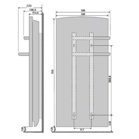 Sèche-serviettes soufflant Atlantic KEA Blanc - 1400W (800W + 400W) - 841515