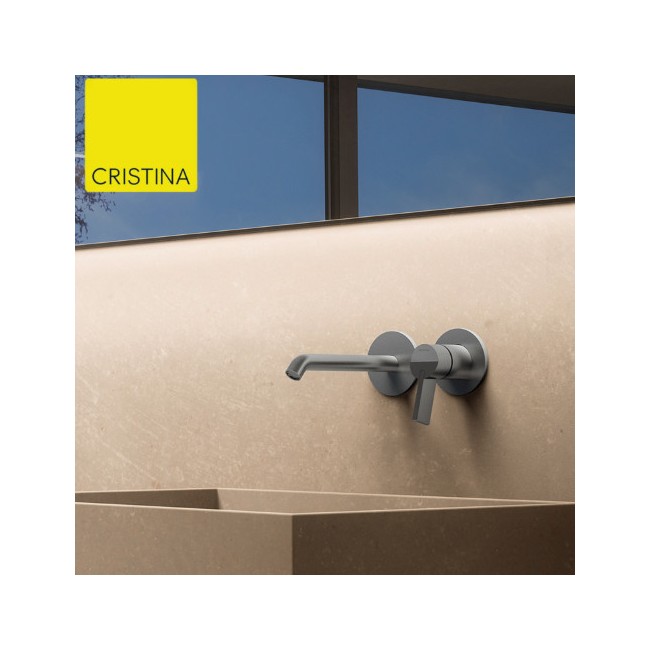 Mitigeur mural lavabo bec 225 Inox PIEGA - CRISTINA ONDYNA PA25928