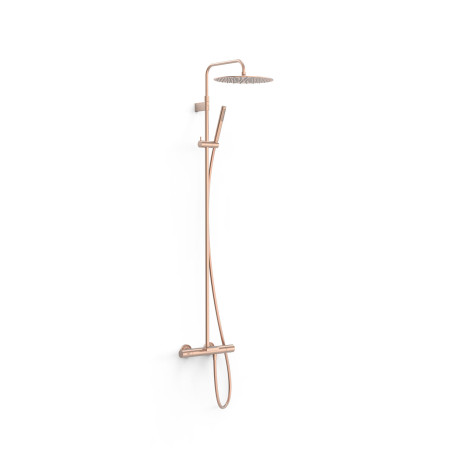 Ensemble de robinet thermostatique mural à 3 voies pour baignoire et douche Or Rose Mat 24K - TRES 19031212OPM