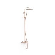 Ensemble de robinet thermostatique mural à 3 voies pour baignoire et douche Or Rose Mat 24K - TRES 19031212OPM