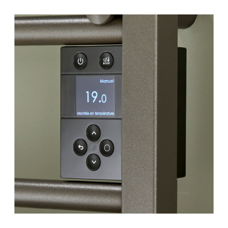 Sèche-serviettes électrique connecté 300W Anthracite DORIS NEO Etroit - ATLANTIC 851271