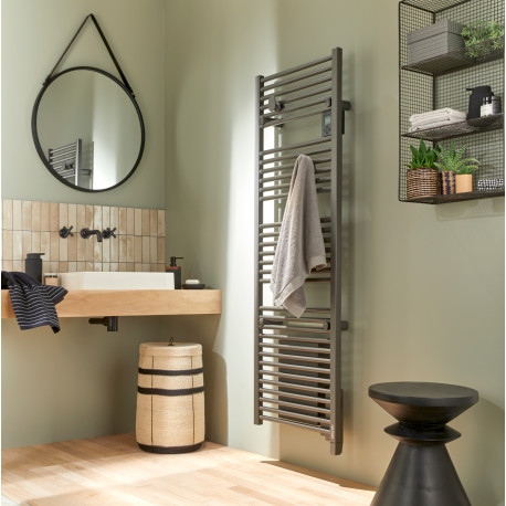 Sèche-serviettes électrique 1750W (750+1000) DORIS soufflant Anthracite - ATLANTIC 851241