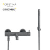 Mitigeur bain/douche + Kit douchette métal brossé 180mm TRIVERDE - CRISTINA ONDYNA TV18077