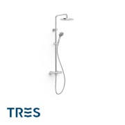 Ensemble de robinet thermostatique mural à 2 voies pour douche Chrome - TRES 21639521