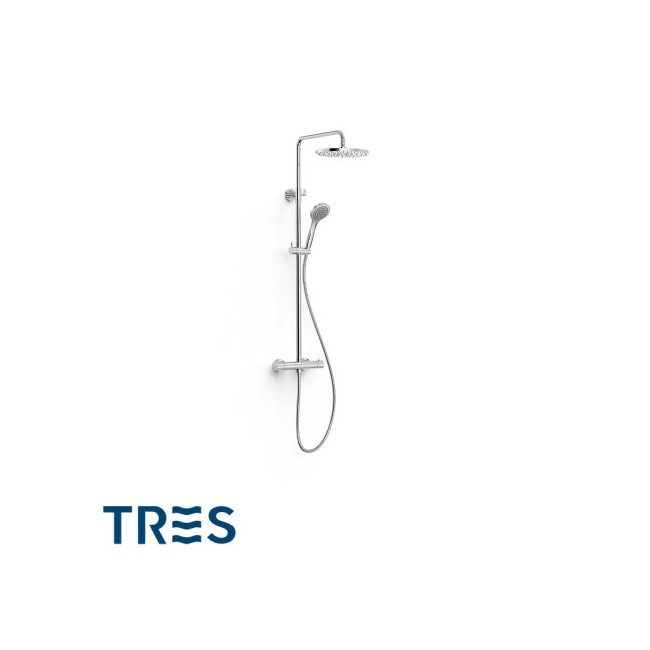 Ensemble de robinet thermostatique mural à 2 voies pour douche Chrome - TRES 21639521