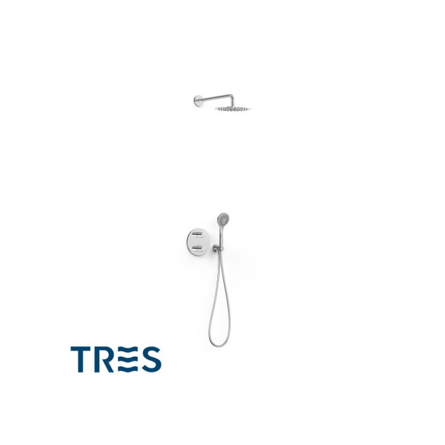 Kit robinet thermostatique encastré Therm-box à 2 voies pour douche Chrome - TRES 20425004