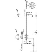 Kit robinet thermostatique encastré Therm-box à 2 voies pour douche Chrome - TRES 20425004