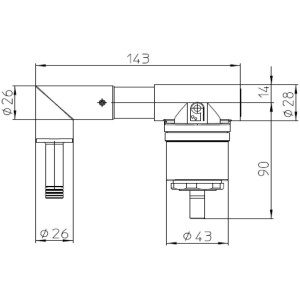 Partie à encastrer pour mitigeur mécanique 1 voie  pour bec lavabo et baignoire laiton série TEO,AKI,GILLO - BOSSINI Z00801