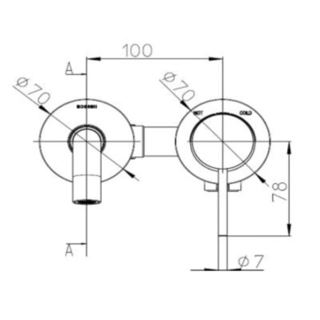 Partie externe pour mélangeur mécanique lavabo mural 18,5cm TEO - BOSSINI Z00730021