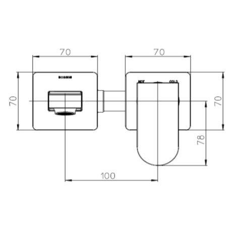 Parties externes pour mélangeur mécanique lavabo mural bec fix 18,5cm chromé GILLO - BOSSINI Z00732021