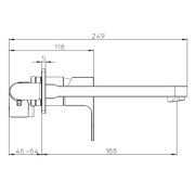 Parties externes pour mélangeur mécanique lavabo mural bec fix 18,5cm chromé GILLO - BOSSINI Z00732021
