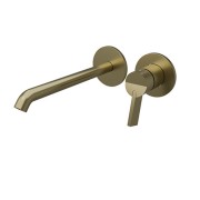 Mitigeur mural lavabo bec 225 Or Brosse Piega - CRISTINA ONDYNA PA25996I