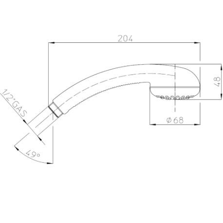 Douchette 1 jet chromé 68mm GOMMINA - BOSSINI B00035013