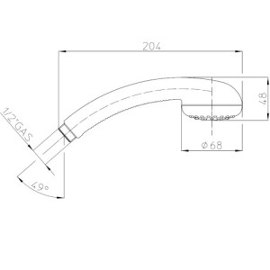 Douchette 1 jet chromé 68mm GOMMINA - BOSSINI B00035013