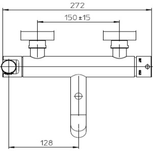 Mitigeur mural mécanique et douchette pour baignoire chromé TEO - BOSSINI Z00723021
