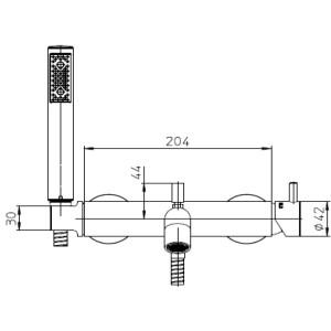 Mitigeur mural mécanique et douchette pour baignoire chromé TEO - BOSSINI Z00723021