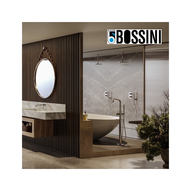 Ensemble mélangeur bain/douche avec colonnette d'alimentation par le sol chromé TEO - BOSSINI Z00751021