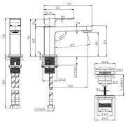 Mitigeur mécanique pour lavabo avec vidage et flexible en acier inoxydable chromé GILLO - BOSSINI Z00704021