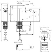 Mitigeur mécanique pour bidet avec vidage et flexible en acier inoxydable AKI - BOSSINI Z00708030