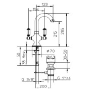 Mélangeur pour lavabo avec bec mobile et vidage LIBERTY LINE - BOSSINI Z001301030